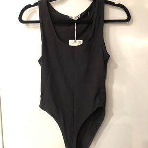 NWT ZARA black cotton sleeveless bodysuit